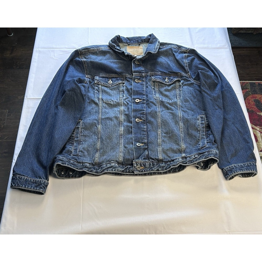 True Craft Denim Jacket XL Blue Trucker Style Cotton Classic Casual Chore